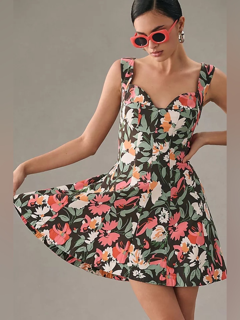 Anthropologie Sweetheart Floral Mini Dress